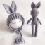 Dětská pletená čepice a králík set 2 ks 3