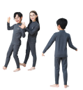 Detská súprava tričko s dlhým rukávom a tepláky Unisex jednofarebný set Výstrih do O Pohodlné oblečenie pre deti na doma i von Celoročný obleček 3