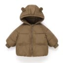 Detská zimná bunda z polyesteru a bavlny Unisex teplá bunda na zips s vreckami Zimná bunda pre deti s kapucňou s ušami Roztomilý zimný 11