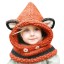 Detská zimná čiapka so šálom mačka 5