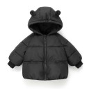 Dětská zimní bunda na zip s kapucí s ušima a kapsami Unisex teplý bavlněno-polyesterový kabátek pro chlapce i dívky Pohodlné zimní 1