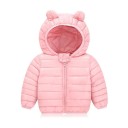 Dětská zimní bunda na zip s kapucí s ušima Unisex teplý polyesterový kabátek pro chlapce i dívky Pohodlné zimní oblečení 8