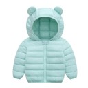 Dětská zimní bunda na zip s kapucí s ušima Unisex teplý polyesterový kabátek pro chlapce i dívky Pohodlné zimní oblečení 12