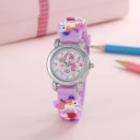 Detské hodinky s jednorožcom Farebné náramkové hodinky pre deti s ručičkami Quartz hodinky s okrúhlym ciferníkom PU opasok 29 mm 5
