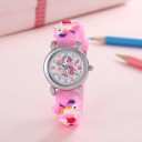 Detské hodinky s jednorožcom Farebné náramkové hodinky pre deti s ručičkami Quartz hodinky s okrúhlym ciferníkom PU opasok 29 mm 4