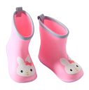 Dětské holínky unisex Nízká holeň a poutko na patě 3D aplikace na špičce Svršek z PVC Bavlněná podšívka Nazouvací boty do deště 4