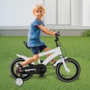 Dětské kolo s pomocnými kolečky a nastavitelným sedlem, 14 palců, krytý řetěz a zvonek, pro chlapce a dívky ve věku 2–5 let 6