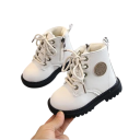 Dětské kotníkové boty unisex Šněrování a boční zip Kožešinková podšívka Svršek z PU kůže Pryžová podrážka s profilem Na chladné počasí 1