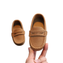 Dětské mokasíny Nazouvací boty bez tkaniček Slip on model z PU kůže Pryžová podrážka Unisex obuv pro kluky i holky na běžné nošení 3