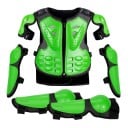 Detské motocyklové chrániče kompletná sada ergonomická vesta 47 × 32 cm lakte 27 cm kolená 32 cm pre jazdu 4