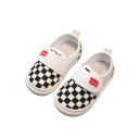 Dětské plátěné boty unisex Šachovnicový vzor a suchý zip Svršek z bavlny a polyesteru Pryžová podrážka Na přezutí do školky i ven 3