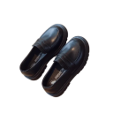 Dětské polobotky Loafers na nazutí bez tkaniček Vyšší profilovaná podrážka z pryže Svršek z PU kůže Unisex obuv do školy i na oslavy 1