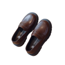 Dětské polobotky Loafers na nazutí bez tkaniček Vyšší profilovaná podrážka z pryže Svršek z PU kůže Unisex obuv do školy i na oslavy 2