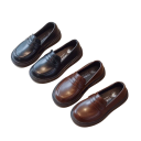 Dětské polobotky Loafers na nazutí bez tkaniček Vyšší profilovaná podrážka z pryže Svršek z PU kůže Unisex obuv do školy i na oslavy 5