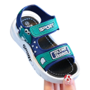 Detské sandále unisex Otevřená špička Ozdobný dinosaurus Dva pásky na suchý zip Zadný pásik Svršok z PVC Gumová podrážka Na leto 7