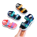 Detské sandále unisex Otevřená špička Ozdobný dinosaurus Dva pásky na suchý zip Zadný pásik Svršok z PVC Gumová podrážka Na leto 6