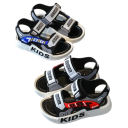 Detské sandále unisex Otevřená špička Športový dizajn Pásky na suchý zips Zadný pásik Nápis KIDS Materiál PVC Na leto aj k vode 5