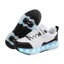 Dětské svítící boty s kolečky unisex LED podešev Suchý zip i tkaničky Svršek z PU kůže Mezipodešev z EVA Pryžová podrážka s dezénem 2