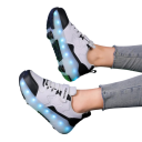 Dětské svítící boty s kolečky unisex LED podešev Suchý zip i tkaničky Svršek z PU kůže Mezipodešev z EVA Pryžová podrážka s dezénem 9