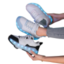 Dětské svítící boty s kolečky unisex LED podešev Suchý zip i tkaničky Svršek z PU kůže Mezipodešev z EVA Pryžová podrážka s dezénem 5
