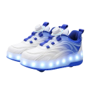 Dětské svítící boty s kolečky unisex LED podrážka Otočné utahování a poutko na patě Mezipodešev z EVA Pryžová podrážka Na hřiště 2