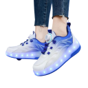 Dětské svítící boty s kolečky unisex LED podrážka Otočné utahování a poutko na patě Mezipodešev z EVA Pryžová podrážka Na hřiště 3