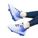 Dětské svítící boty s kolečky unisex LED podrážka Otočné utahování a poutko na patě Mezipodešev z EVA Pryžová podrážka Na hřiště 4