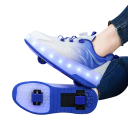 Dětské svítící boty s kolečky unisex LED podrážka Otočné utahování a poutko na patě Mezipodešev z EVA Pryžová podrážka Na hřiště 6