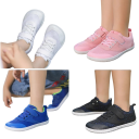 Detské tenisky unisex Nízky strih Široká špička Tkaničky aj pásik na suchý zips Priedušná sieťovina Zadné pútko Gumená podrážka Na celý rok 9