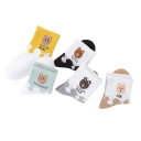 Detské unisex ponožky 5 párov Farebné ponožky s medvedíkmi Polyester elastan Elastické pohodlné ponožky pre deti každodenné nosenie 4