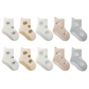 Detské unisex ponožky 5 párov Farebné ponožky s motívom zvieratiek Polyester elastan Elastické pohodlné ponožky pre deti každodenné nosenie 6
