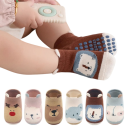 Detské unisex protiskluzové ponožky 6 párov Farebné ponožky s motívmi zvieratiek Bavlna polyester elastan Pohodlné ponožky pre deti 4