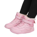 Detské zimné barefoot topánky na suchý zips Unisex zateplená obuv s kožušinovou podšívkou Gumová podrážka Pútko na päte Na sneh aj do školy 8