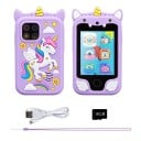 Dětský chytrý telefon s motivem jednorožce a 2,8" TFT displejem s duálním fotoaparátem MP3 přehrávačem 10 hrami a paměťovou kartou 8 GB 1