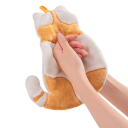 Detský kočičí závesný uterák mäkký savý 30 x 21 cm textilný biely oranžový do kuchyne aj kúpeľne na utieranie rúk 5