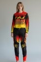 Dětský motokrosový komplet dres a kalhoty Unisex S dlouhým rukávem Z polyesteru a nylonu Černo-červeno-žlutá Na motokros a enduro terén 3