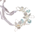 Detský náramok kvetinový 12 cm Elegantný vílí náramok Kovový náramok s perlami Princezná Detské narodeninové doplnky Módne prehliadky 3