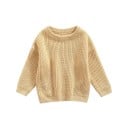 Dětský pletený svetr pro miminko Podzimní a zimní volný top s dlouhým rukávem Jednobarevný akrylový a bavlněný svetr 1