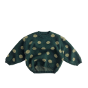 Dětský pletený svetr s puntíky Bavlna Jednobarevné barvy Vintage styl Teplý podzimní a zimní svetr s výstřihem do O pro chlapce i dívky Roztomilý design 3