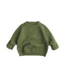 Dětský pletený svetr z čisté bavlny Vintage styl Jednobarevný svetr pro chlapce a dívky s výstřihem do O Měkký top pro batolata 2