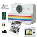 Dětský polaroid s černobílým tiskem fotek a 2,8palcovým displejem s kartou 32 GB a lithium-polymerovou baterií na nabíjení přes USB 5