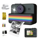 Dětský polaroid s černobílým tiskem fotek a 2,8palcovým displejem s kartou 32 GB a lithium-polymerovou baterií na nabíjení přes USB 3