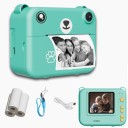 Dětský polaroid s motivem medvídka a okamžitým tiskem s 2,4palcovým LCD displejem otočným objektivem 180° a 5 filtry 9 x 7,4 x 4 cm 1