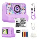 Dětský polaroid s okamžitým černobílým tiskem 2,4palcovou obrazovkou 1080P videem bleskem a filtry s kartou 32 GB a nabíjením USB-C 1