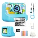 Dětský polaroid s okamžitým černobílým tiskem 2,4palcovou obrazovkou 1080P videem bleskem a filtry s kartou 32 GB a nabíjením USB-C 3