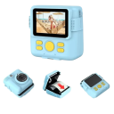 Dětský polaroid s okamžitým tiskem fotek s 16násobným zoomem 1080P videem a 2,4" HD obrazovkou s baterií 1000 mAh a 3 rolemi papíru 3