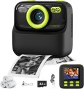 Dětský polaroid s termálním tiskem bez inkoustu ve 2 režimech s 2,4" IPS displejem a 1080p videem černý s barevnými detaily a kartou 32 GB 2