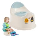Dětský přenosný nočník 23 × 20 × 10,5 cm, hmotnost 260 g, materiál PP, bílo-modrý s motivem zvířátek, pro batolata a nejmenší 6