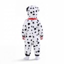 Dětský převlek dalmatýn Overal s kapucí Uši a obličej psa Červený límec Flanel Bílá a černá Unisex Na karneval a Halloween 4