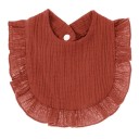 Detský slintáčik s volánkami pre batoľatá proti ušpineniu oblečenia Kulatý strih s volánovým lemom cez ramená Zapínanie na patentku pri krku 14